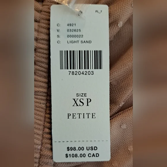 Anthropologie ✨️NWT✨️ 'En Elly' XS Petite Blouse, Light Sand Colour 👚 - Picture 5 of 6